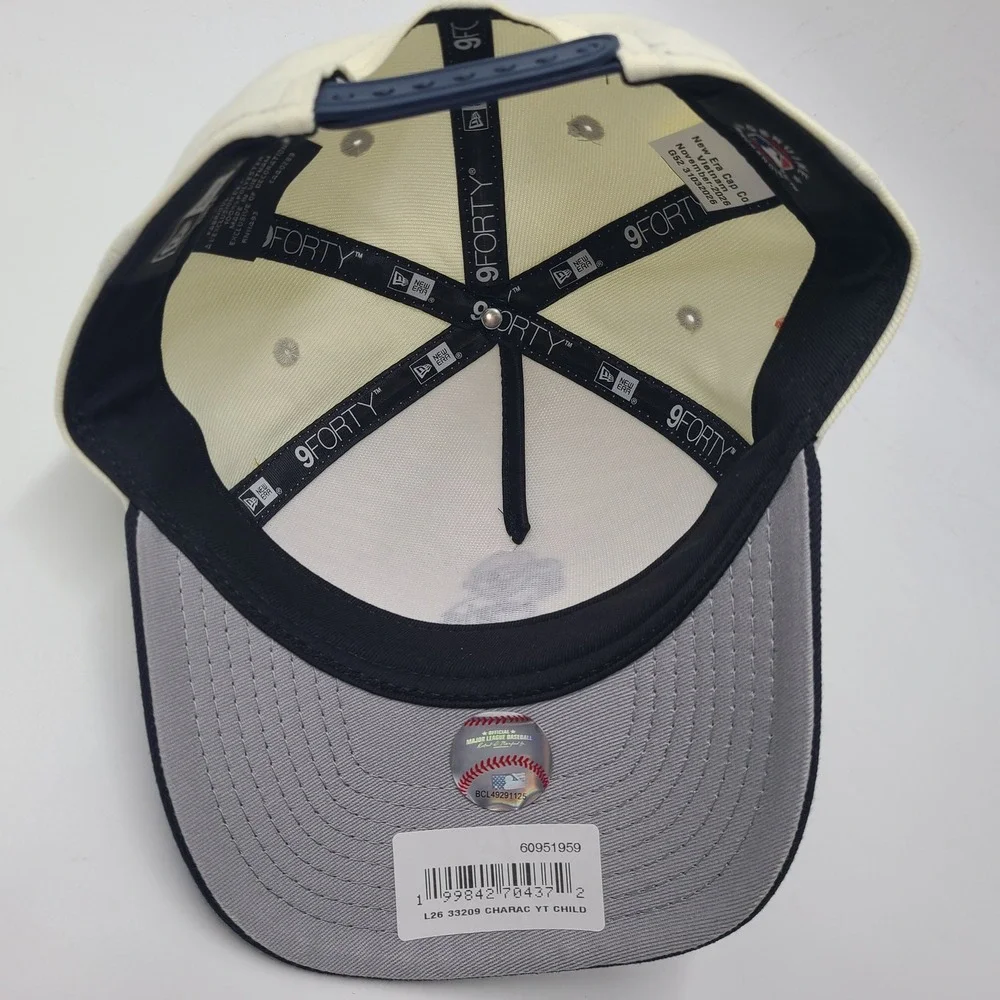 Child Houston Astros Hat Snapback New Era 9Forty Cream Blue MLB Jose Altuve Boys
